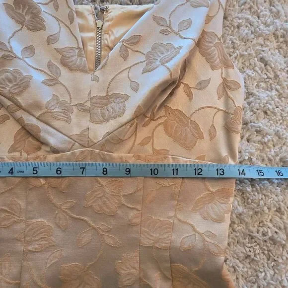 Vintage Mardi Gras 2 Piece 60s Brocade Suit Dress Champagne Color XS/ S - Picture 6 of 11